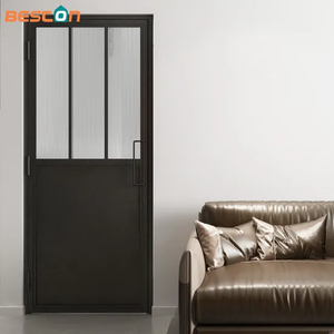 باب أرجوحة من الزجاج المقسى مؤطر بالفولاذ مع مقبض أو قفل للحمام