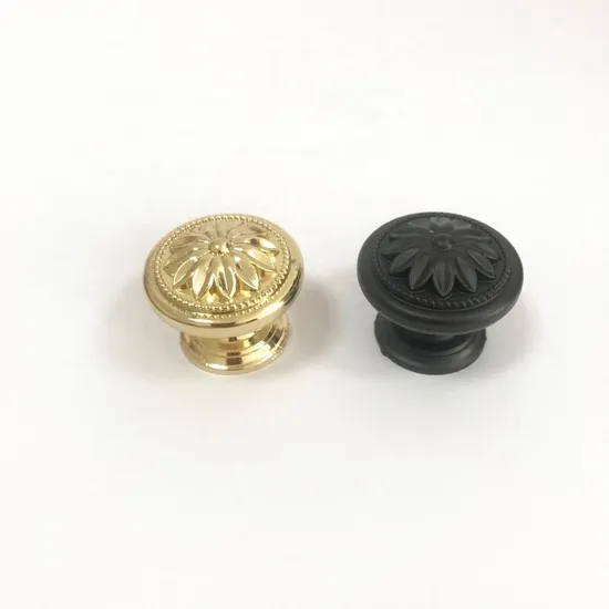 سبائك الزنك 34mm القطر الأسود والذهبي أثاث المطبخ العتيقة مجلس الوزراء مقبض المقابض