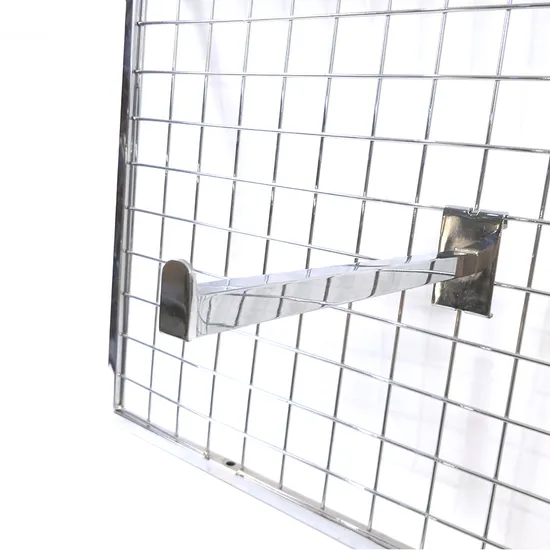طلاء الكروم Gridwall 18 * 18 أنبوب مربع عرض شبكة أسلاك معدنية هوك