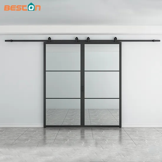 باب زجاجي مطلي بمسحوق أسود، باب زجاجي منزلق مزدوج التأثير