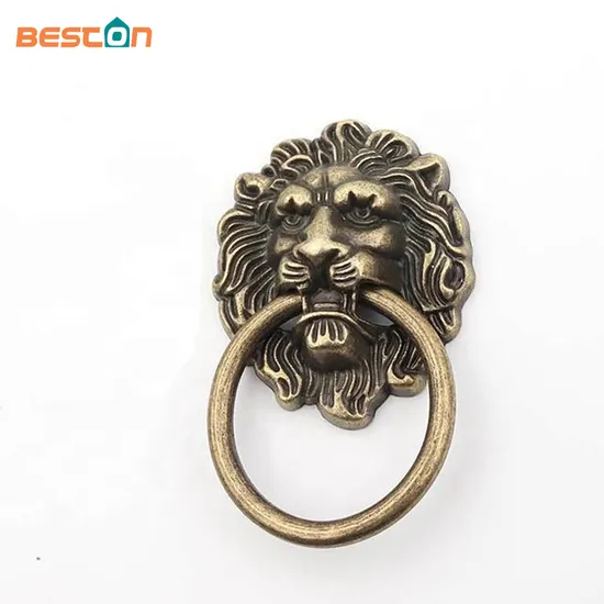 العتيقة اللون الأسد رئيس تصميم شكل درج حلقة مقبض سحب مقبض