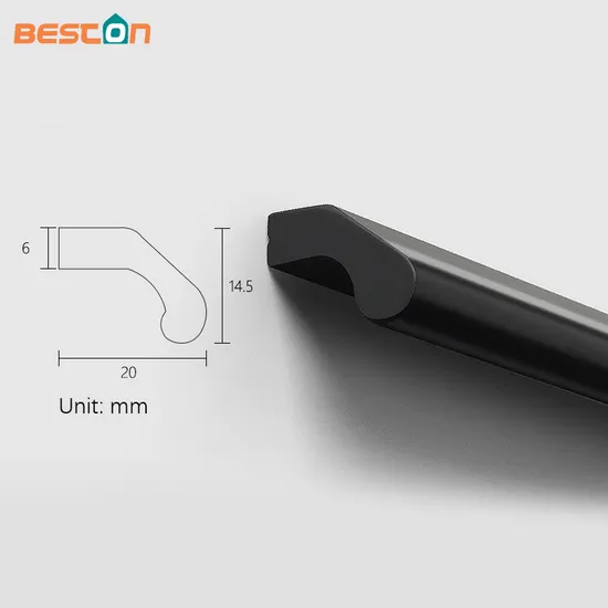 إكسسوارات أثاث من الألومنيوم مقابض درج خزانة الملابس مقبض سحب لخزانة المطبخ باللون الأسود غير اللامع