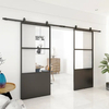 أبواب زجاجية شفافة بإطار معدني مزدوج مع أجهزة باب الحظيرة