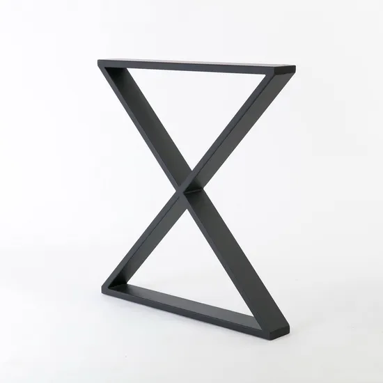 أرجل طاولة قهوة معدنية من الحديد المطاوع على شكل X
