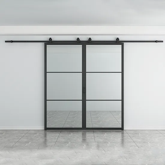 باب زجاجي مطلي بمسحوق أسود، باب زجاجي منزلق مزدوج التأثير