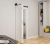 مجموعة أدوات تثبيت باب الحظيرة المنزلق ثنائي الطي باللون الأسود